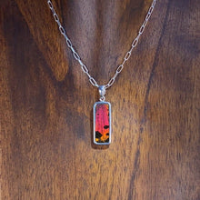  My Store Necklace Rectangle Pendant Necklace | Real Urania Ripheus Butterfly - Sunset Series | Sterling Silver