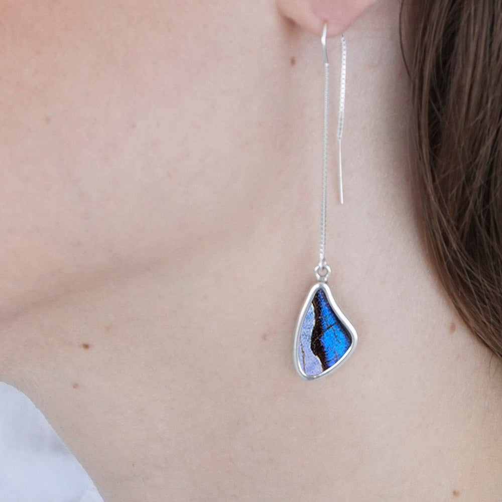 
                  
                    My Store Earrings Combo Morpho & Morpho Sulkowskyi Small Butterfly Wing Pendant on Threader | Boho Earrings | Gift for Her | Real Wings | Statement Piece
                  
                