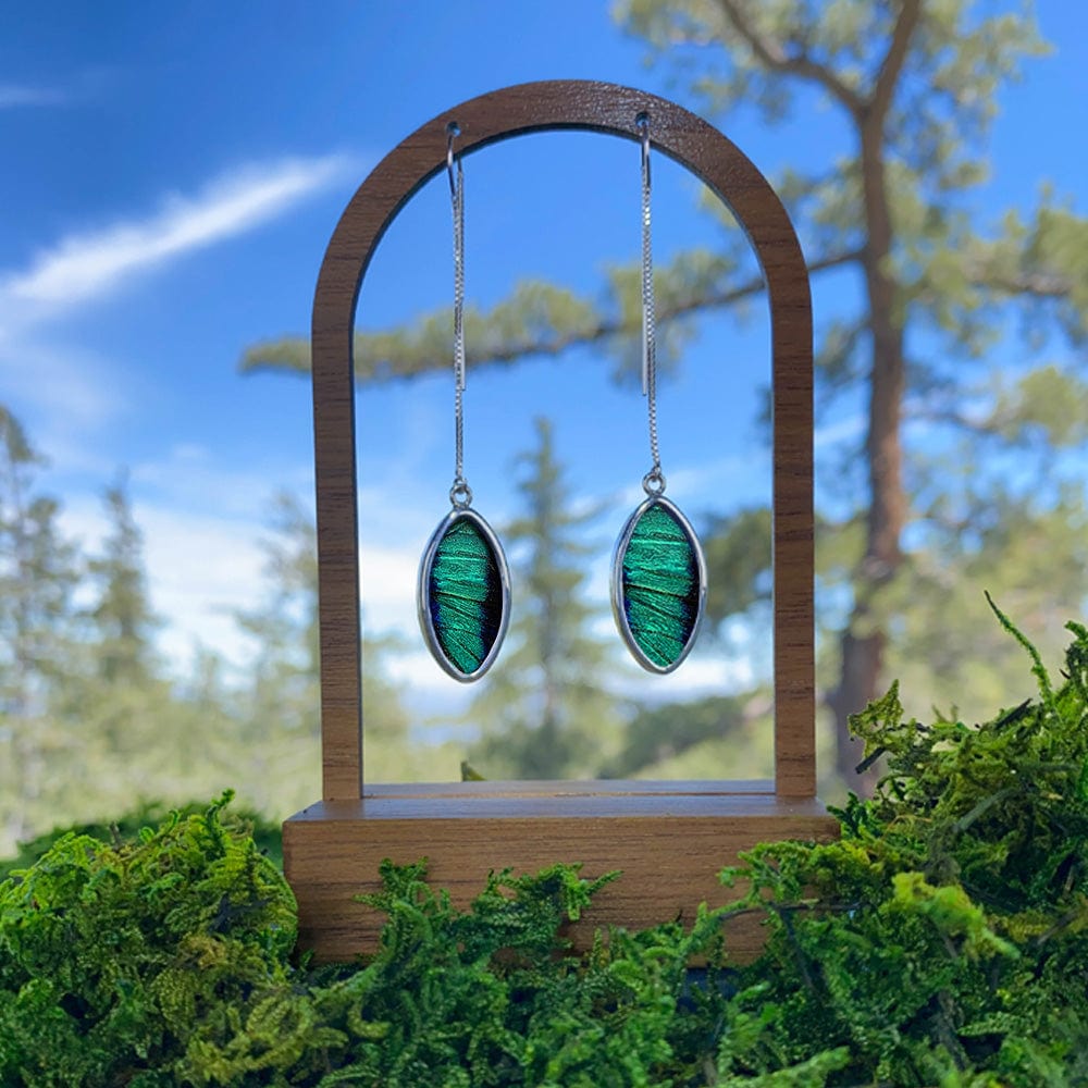 My Store Earrings Real Prepona Oval Pendant On Threader 2Earrings Earrings In Sterling Silver