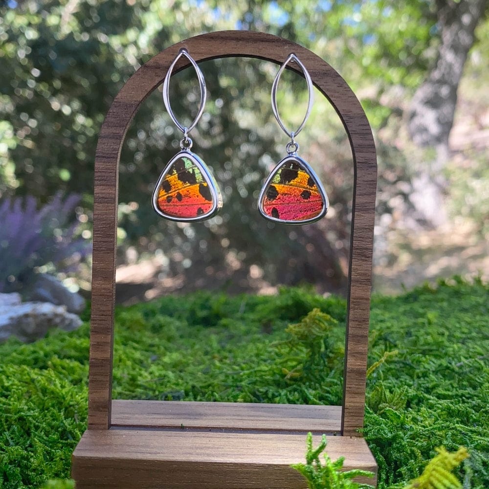 My Store Earrings Real Urania Ripheus Sunset Series Triangle Pendant On Marquis Post Earrings In Sterling Silver