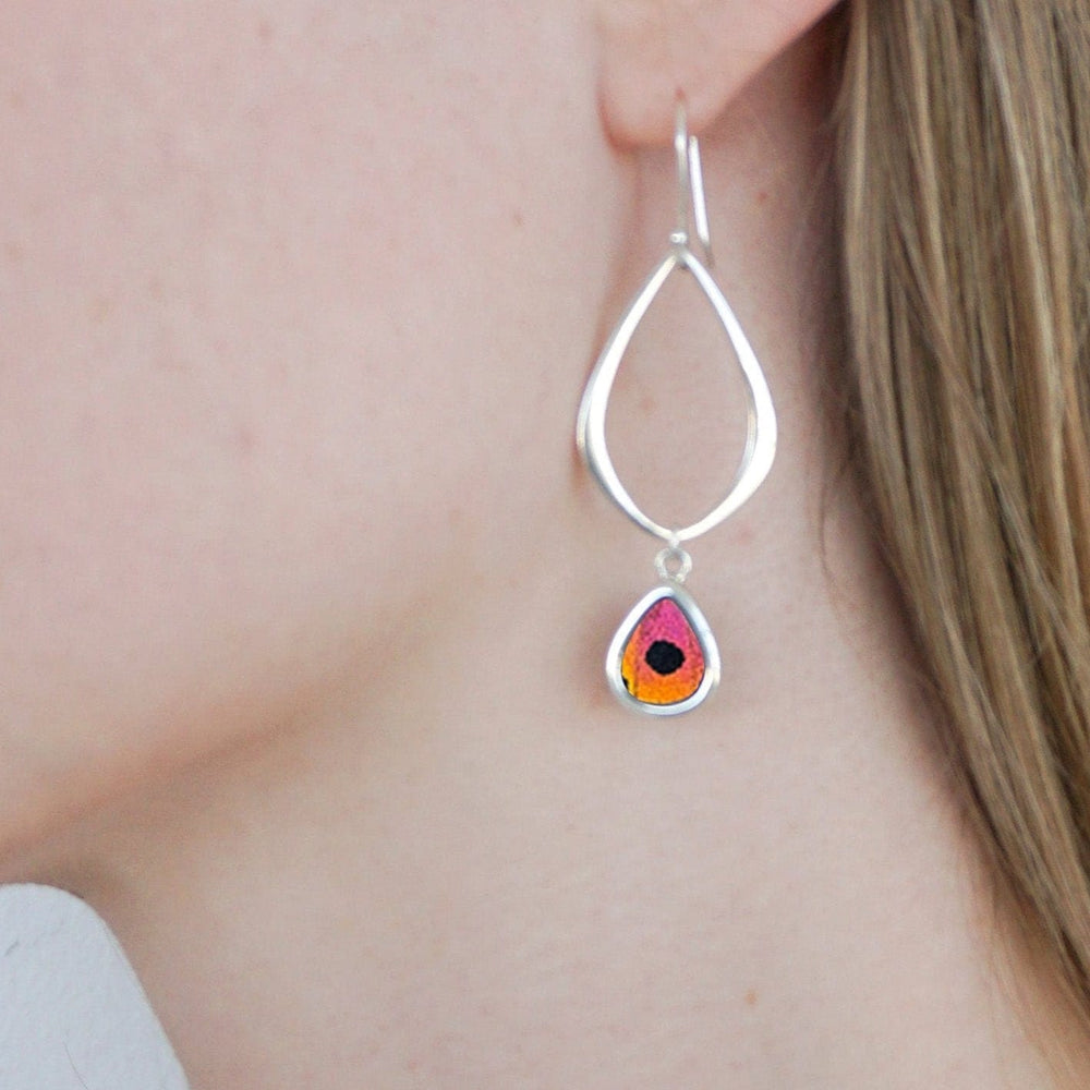 
                  
                    My Store Earrings Small Teardrop-Shaped Pendant Earrings on Earwire | Real Urania Ripheus Butterfly - Sunburst Series | Sterling Silve
                  
                